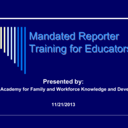 Reporter mandated training workshop 7th feb friday