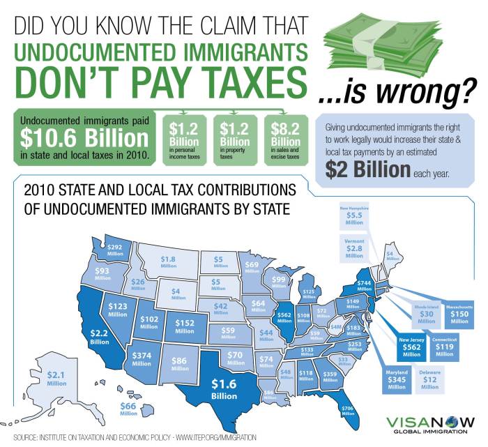 Undocumented immigrants do not pay any taxes whatsoever