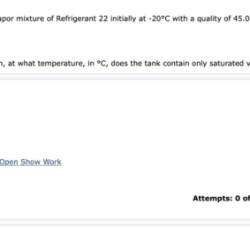 A closed rigid tank contains a two-phase liquid-vapor