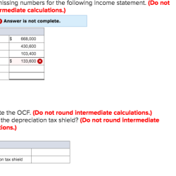 Income missing numbers fill following statement chegg do transcribed text intermediate calculations show round